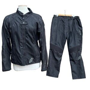 Lady Racer By Frank Thomas Womens Motorcycle Jacket‎ & Pants  L/XL - New / EUC
